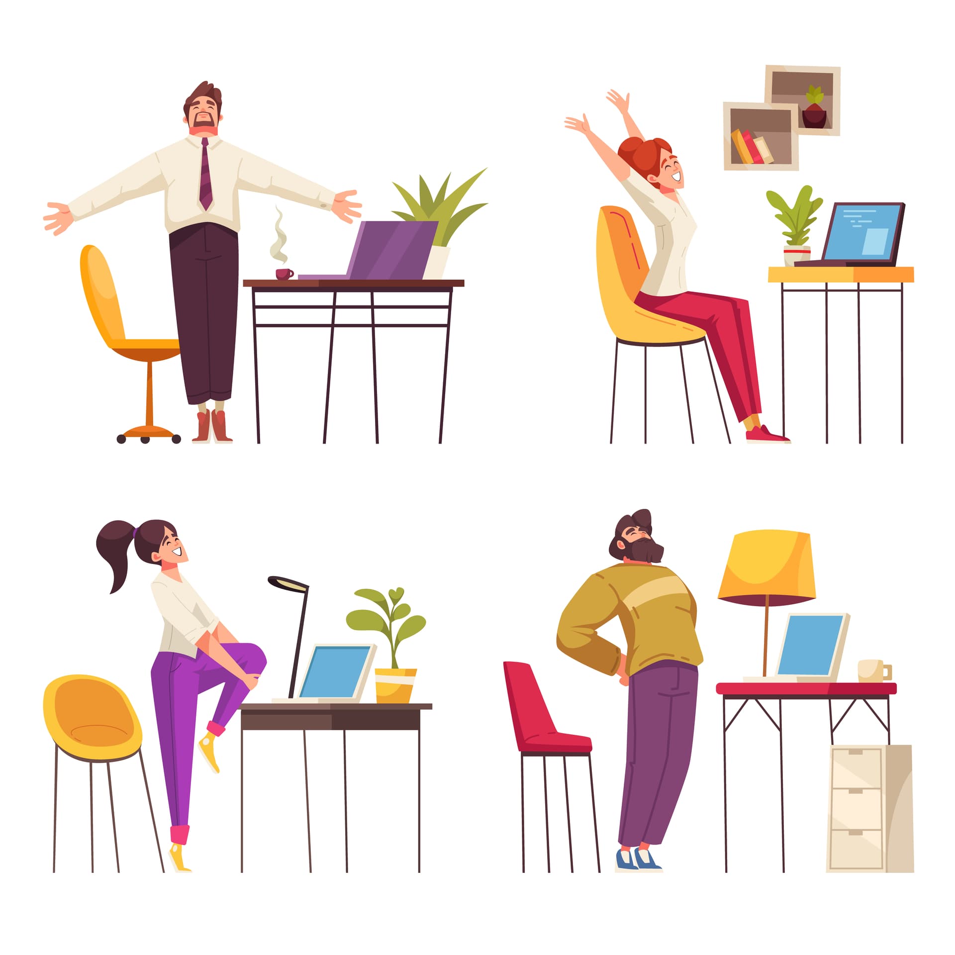 Desk posture stretches for work from home professionals